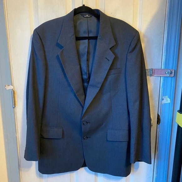 Colours By Alexander Julian Virgin Wool Men Matching Suit Blazer Pants Size 44R - Picture 6 of 10